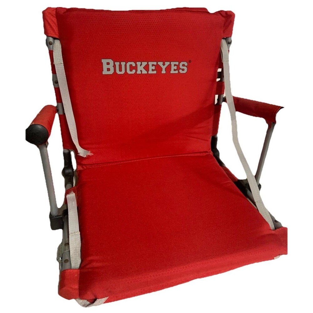 Ohio State Buckeyes NCAA Tailgating Stadium Seat Chair Red+ Blanket 53” X 60”